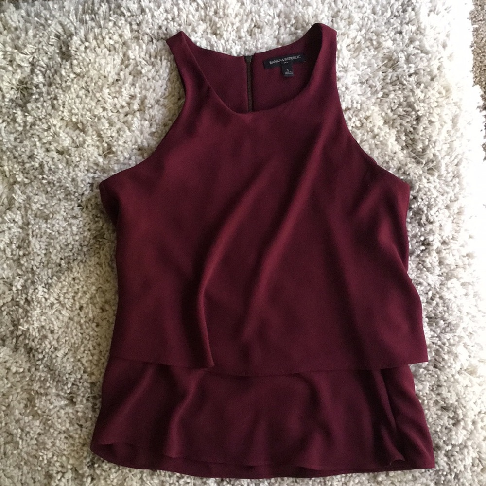 Banana Republic Burgundy Two Layer Top